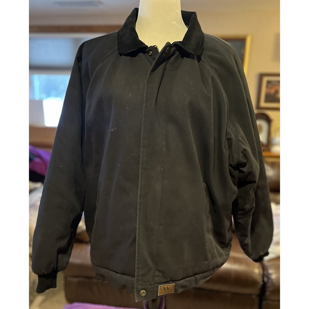 Walls Black Canvas Work Chore Jacket Quilted Men's XL USA Like Carhartt EUC Big